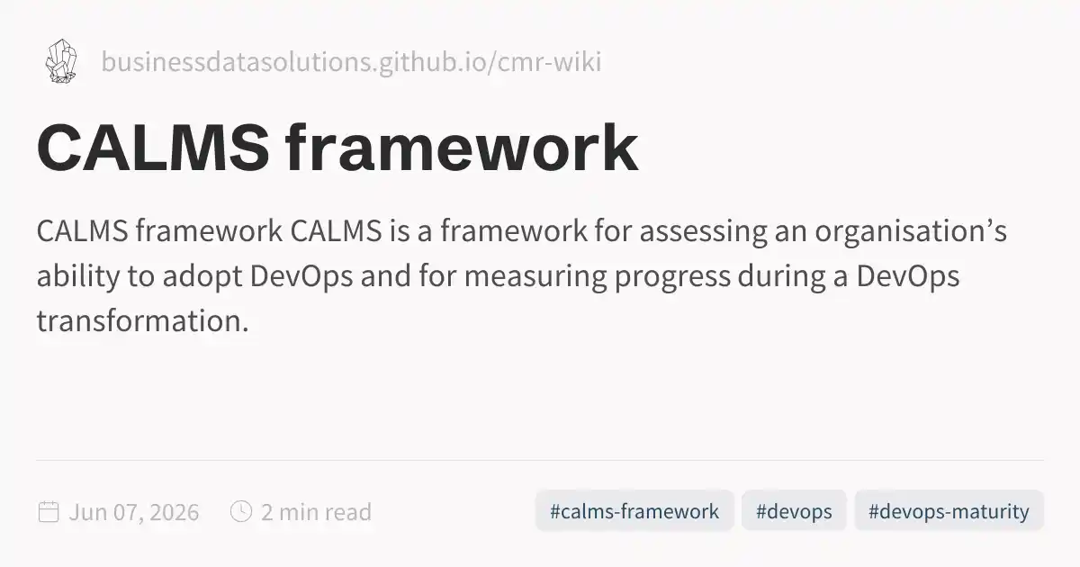 CALMS framework